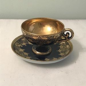 Vintage Rare  Nippon  cobalt/ gold cup& saucer